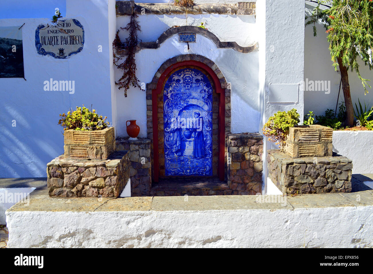 A spring water fountain in Alte, Portugal Stock Photo