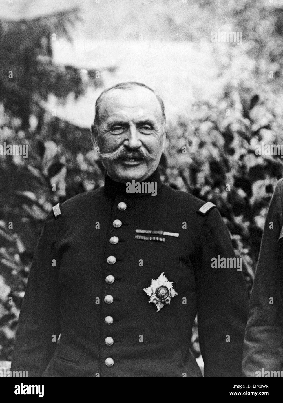 General Foch (2 October 1851 Ð 20 March 1929) seen here during a meeting with King George V and General Douglas Haig. 12th August 1916 Stock Photo