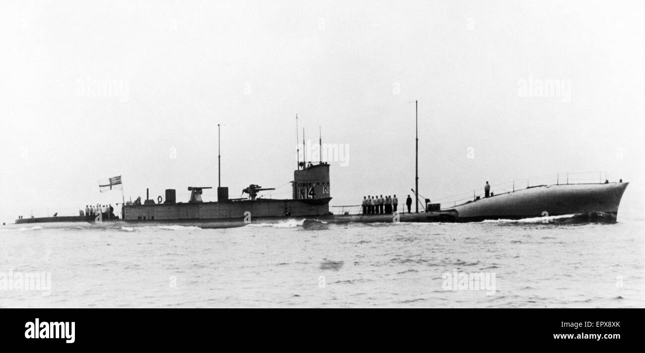 Submarine K14 one of K class steampropelled submarines of the Royal