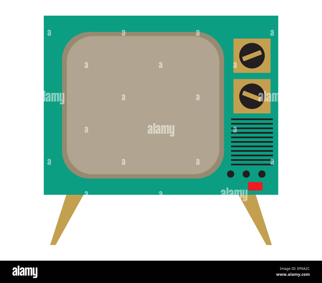 Vector illustration of the vintage TV Stock Photo - Alamy
