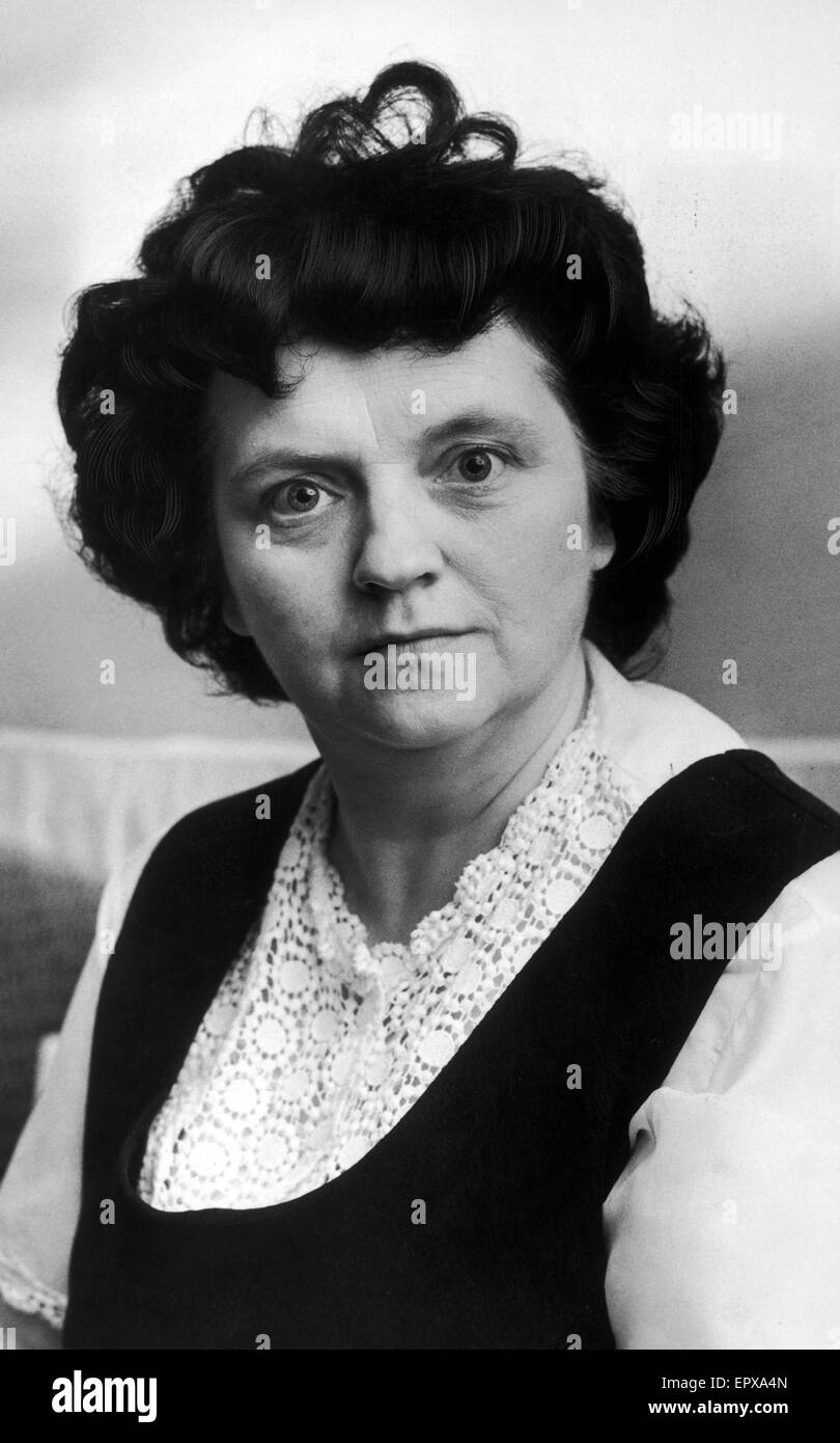 Shiela Kilbride, mother of murder victim, John Kilbride, pictured 13th September 1972. 12 year old John Kilbride was abducted and killed by Ian Brady and Myra Hindley on 23rd November 1963, his remains were later found on Saddleworth Moor. Stock Photo