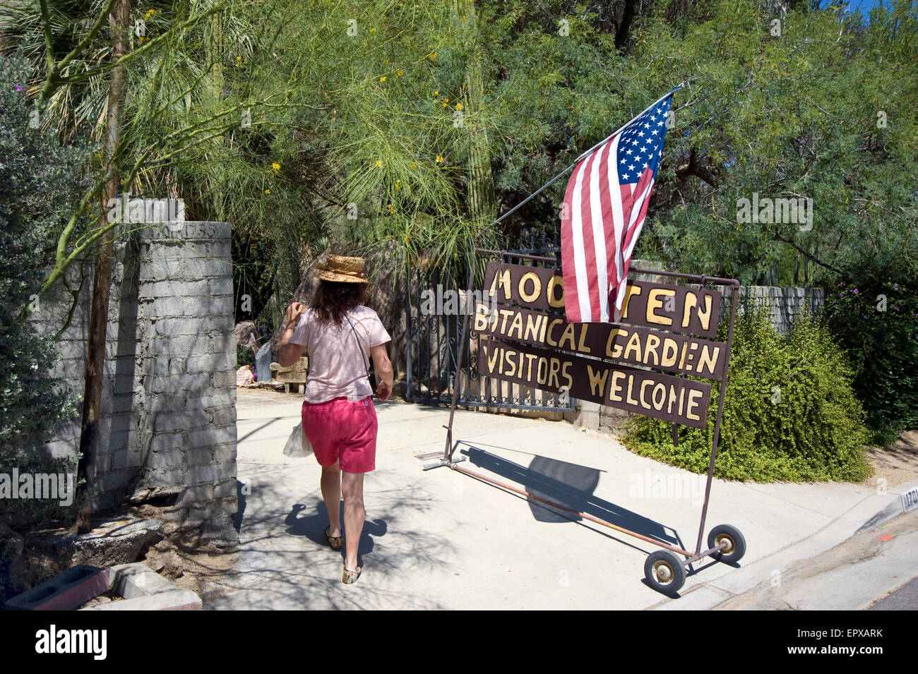 Entrance to Moorten Botanical Garden in Palm Springs Stock Photo