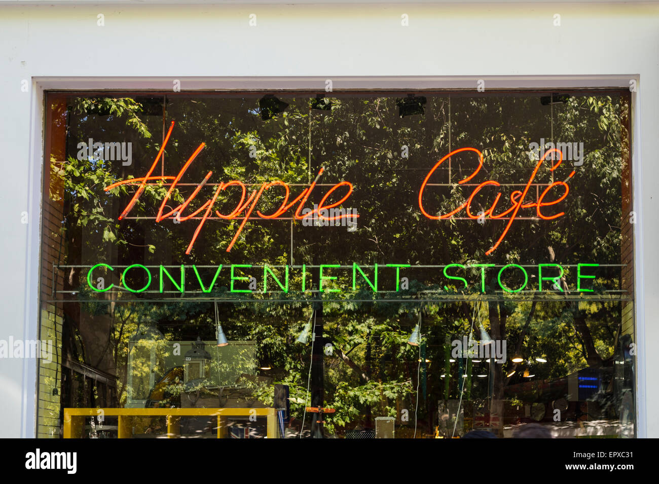 Shop window Display, Hippie clothing Stock Photo - Alamy