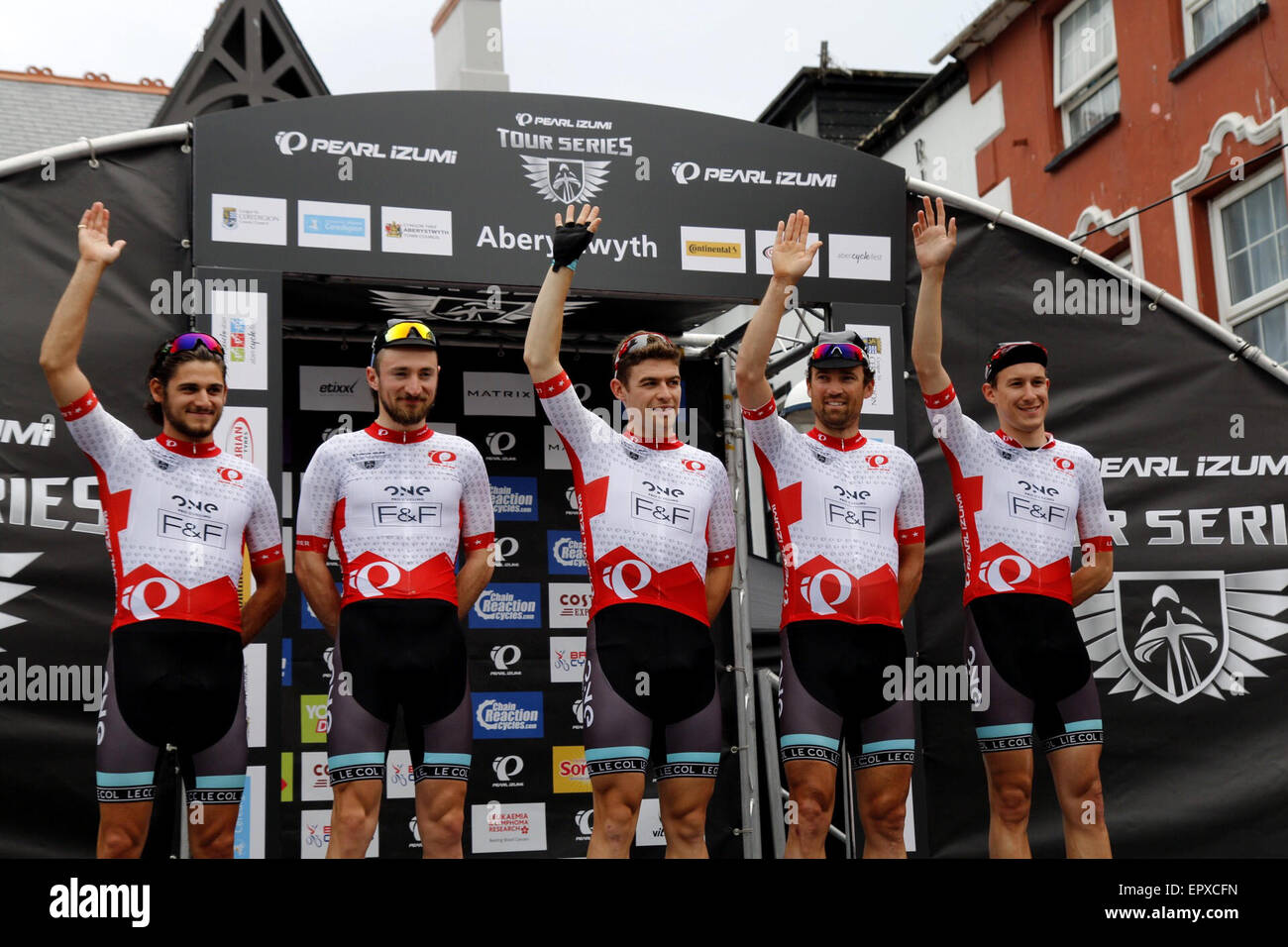 Aberystwyth, UK. 22nd May, 2015. Winner of the Hill Climb race in the Pearl Izumi Tour Series in Aberystwyth ONE Pro Cycling team. Credit:  Jon Freeman/Alamy Live News Stock Photo