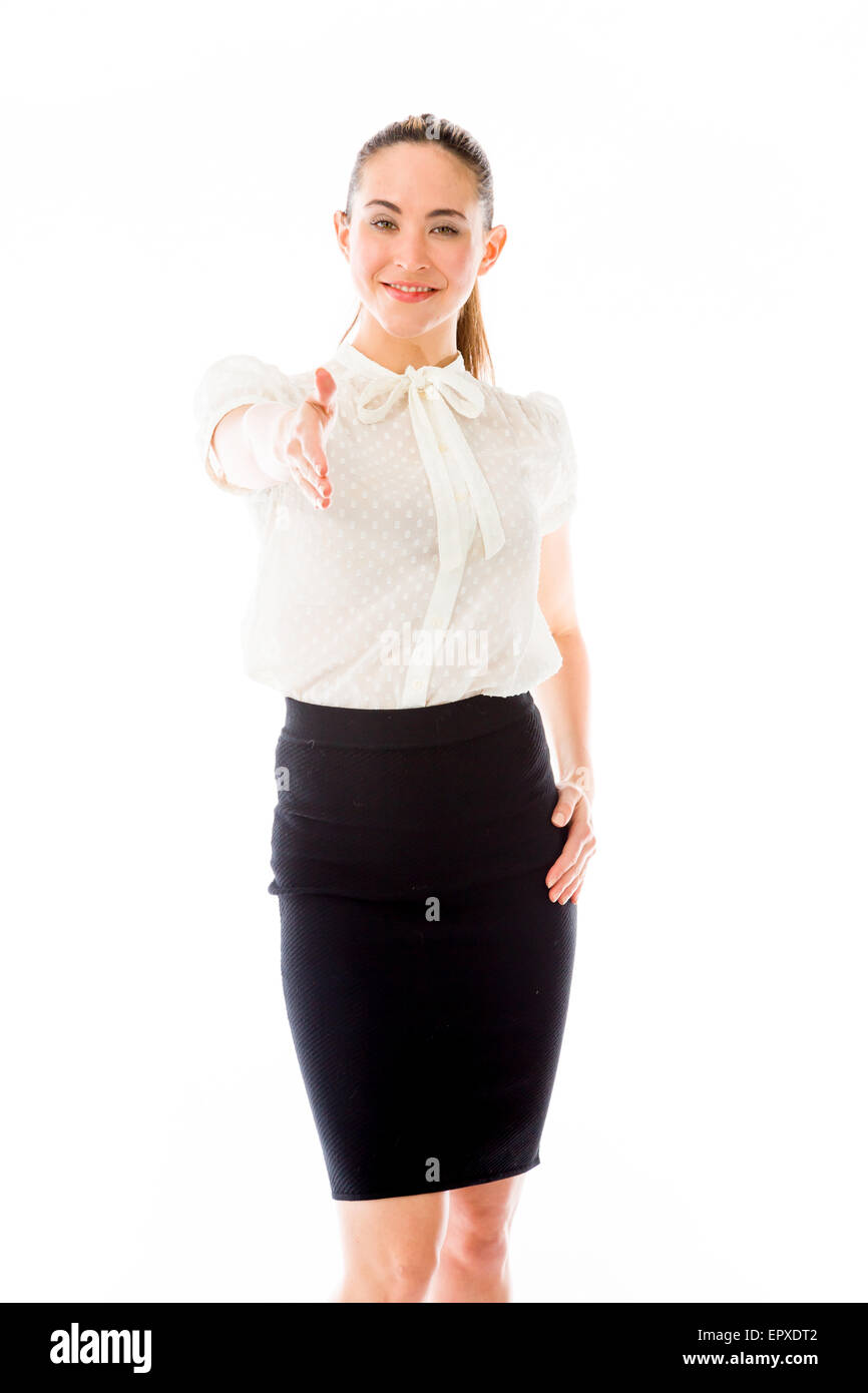 Model in studio isolated on white background Stock Photo - Alamy