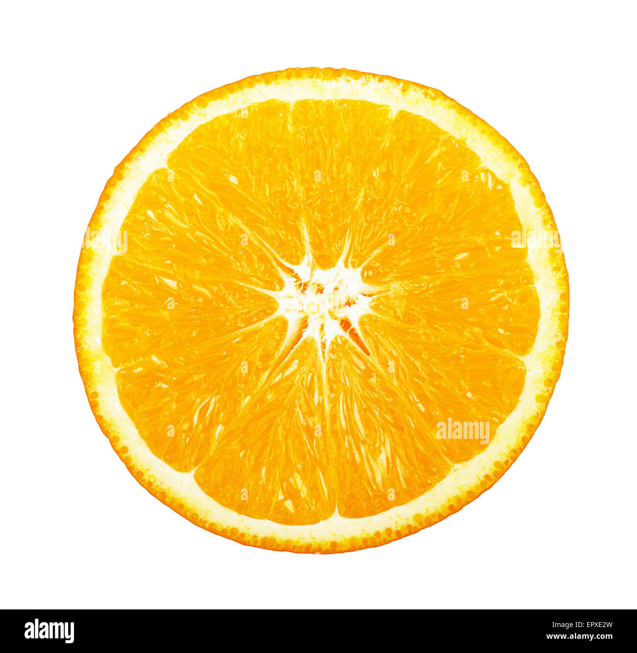 Slice of fresh orange on white background Stock Photo - Alamy