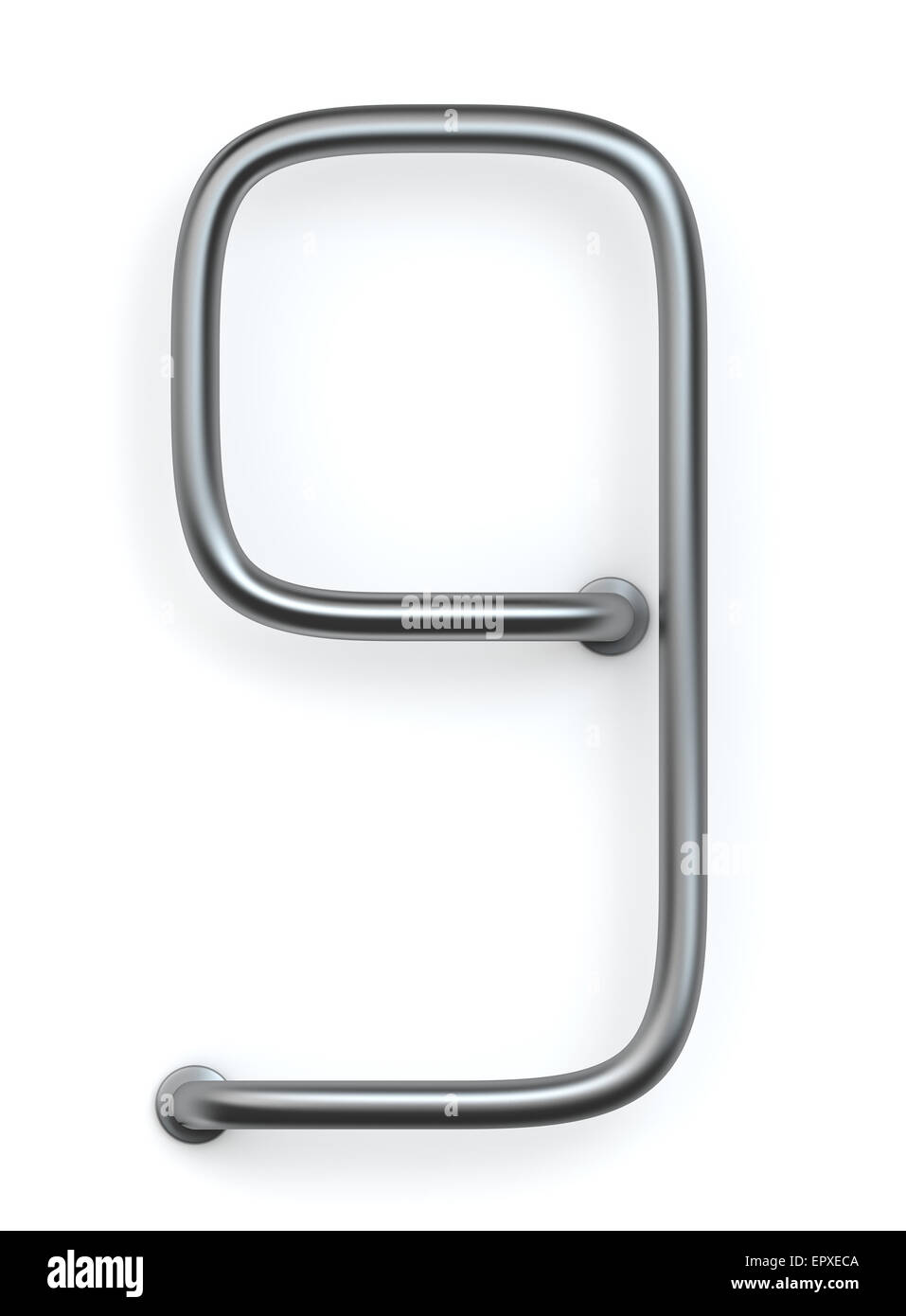 3D rendering of metal rod number 8 Stock Photo Alamy