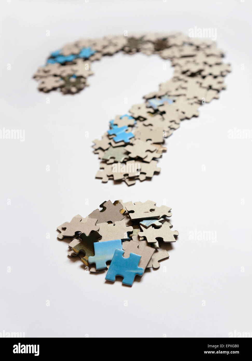 Question mark from puzzle Stock Photo