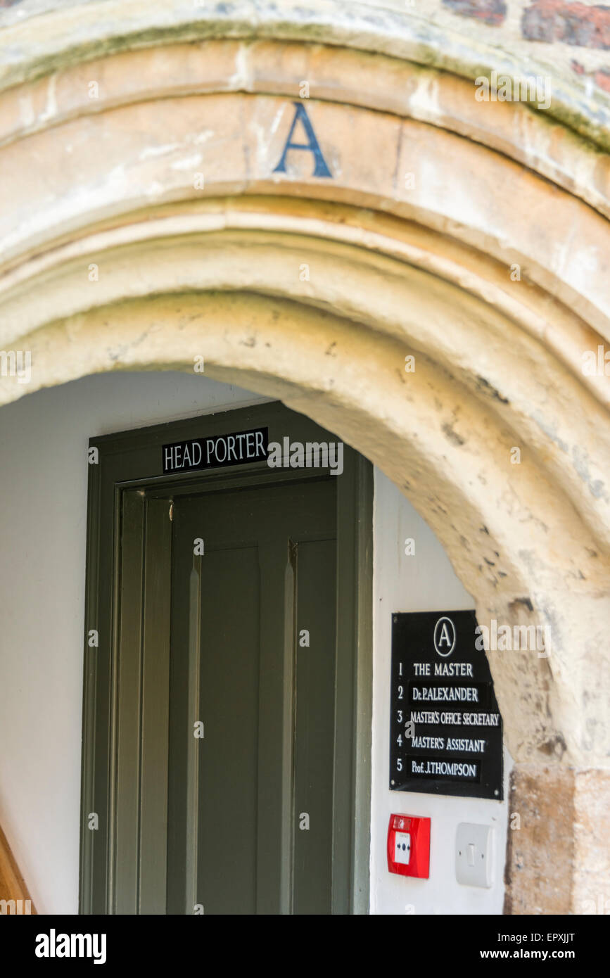 The Head Porter's rooms at Jesus College, a college of the University of Cambridge Stock Photo