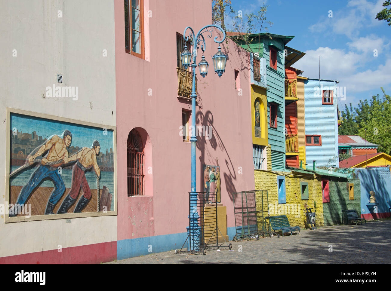 Colourful painted buildings La Boca Buenos Aires Argentina Stock Photo