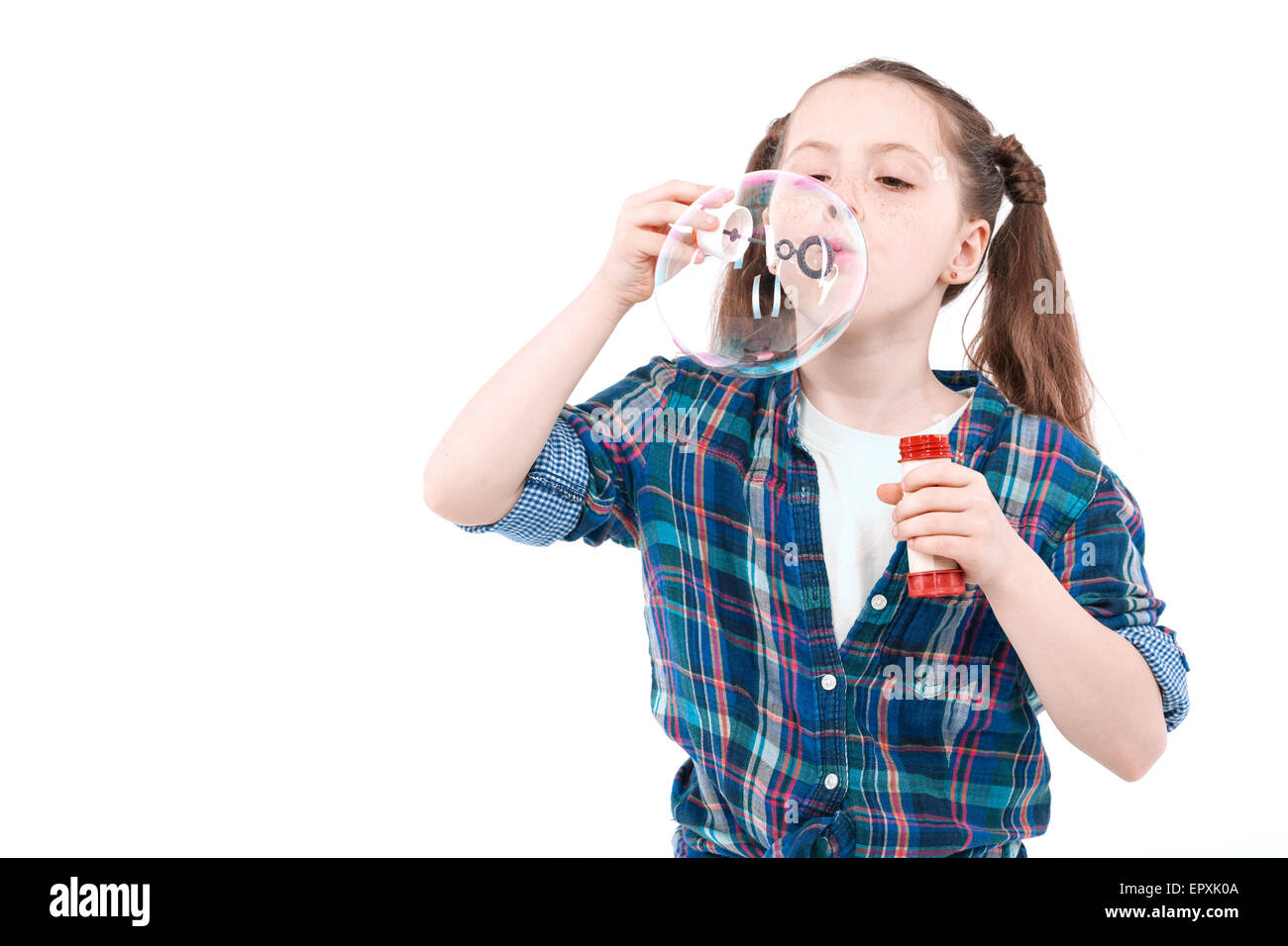 Children playing with bubble blower Stock Photo - Alamy
