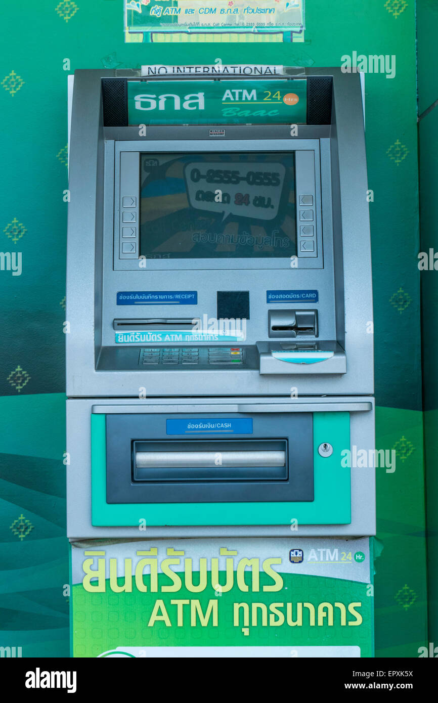 ATM cashpoint in Chiang Rai, Northern Thailand, Thailand, Asia Stock ...