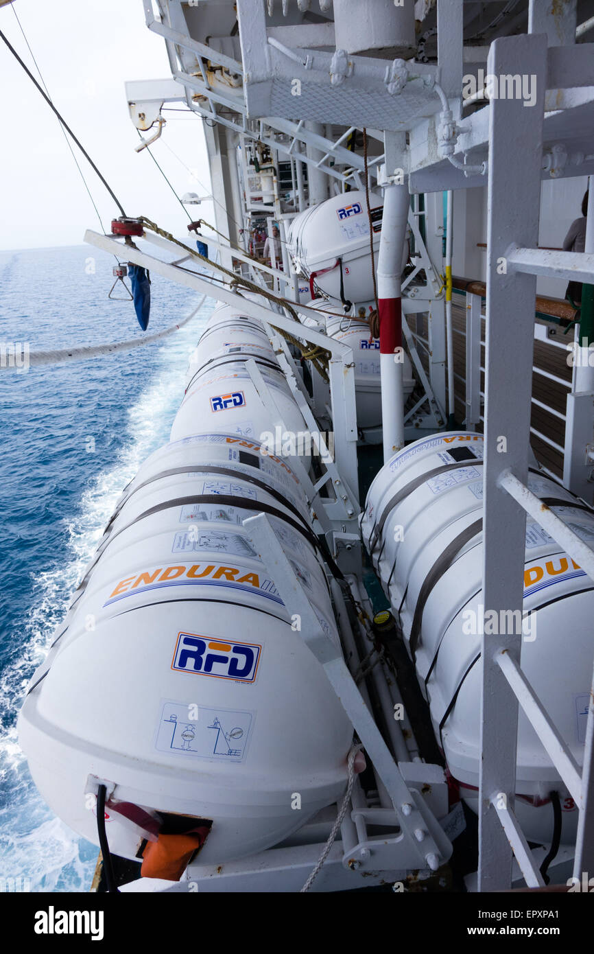 cruise ship lifeboat emergency pods Stock Photo Alamy