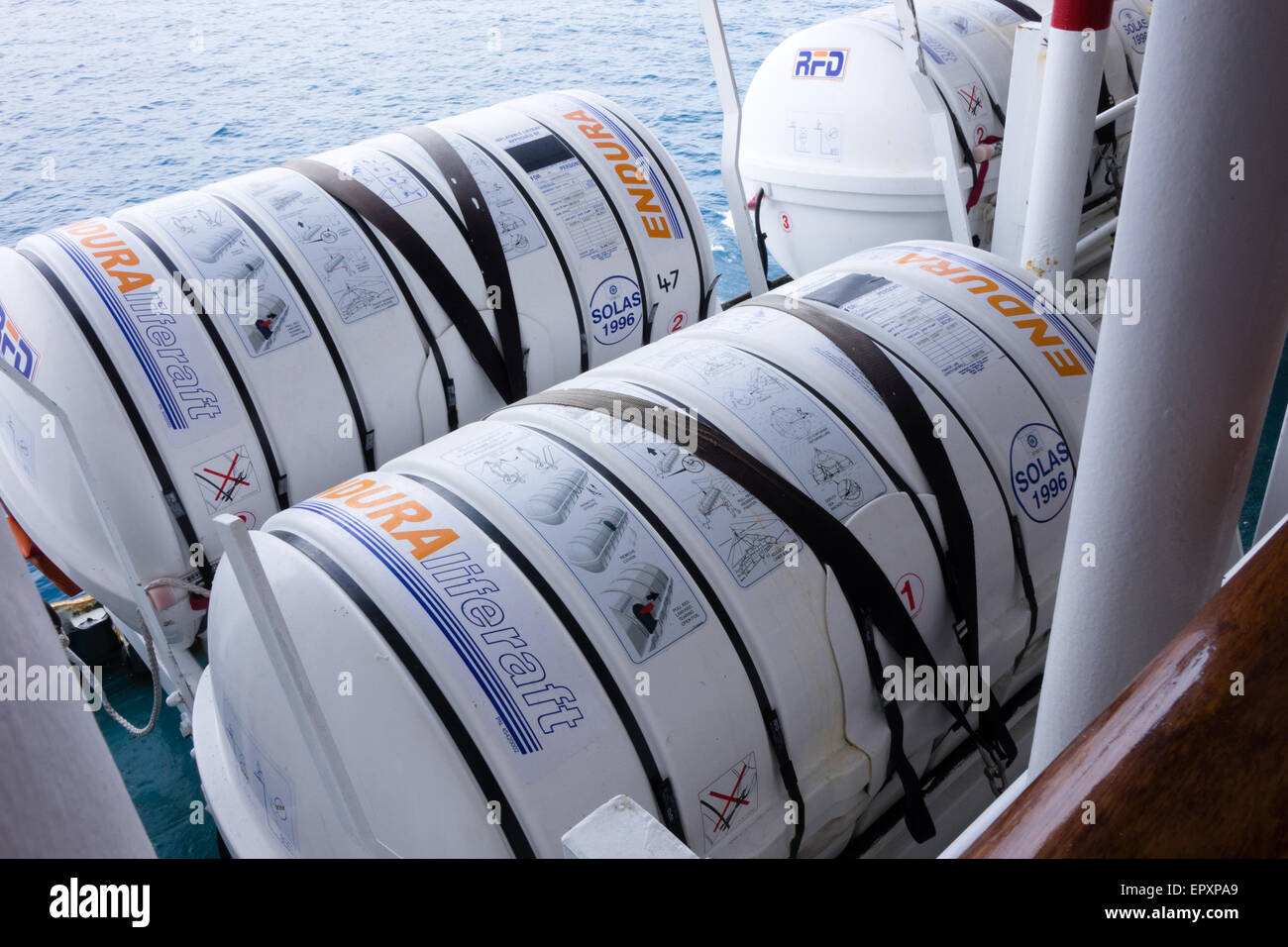 cruise ship lifeboat emergency pods Stock Photo Alamy