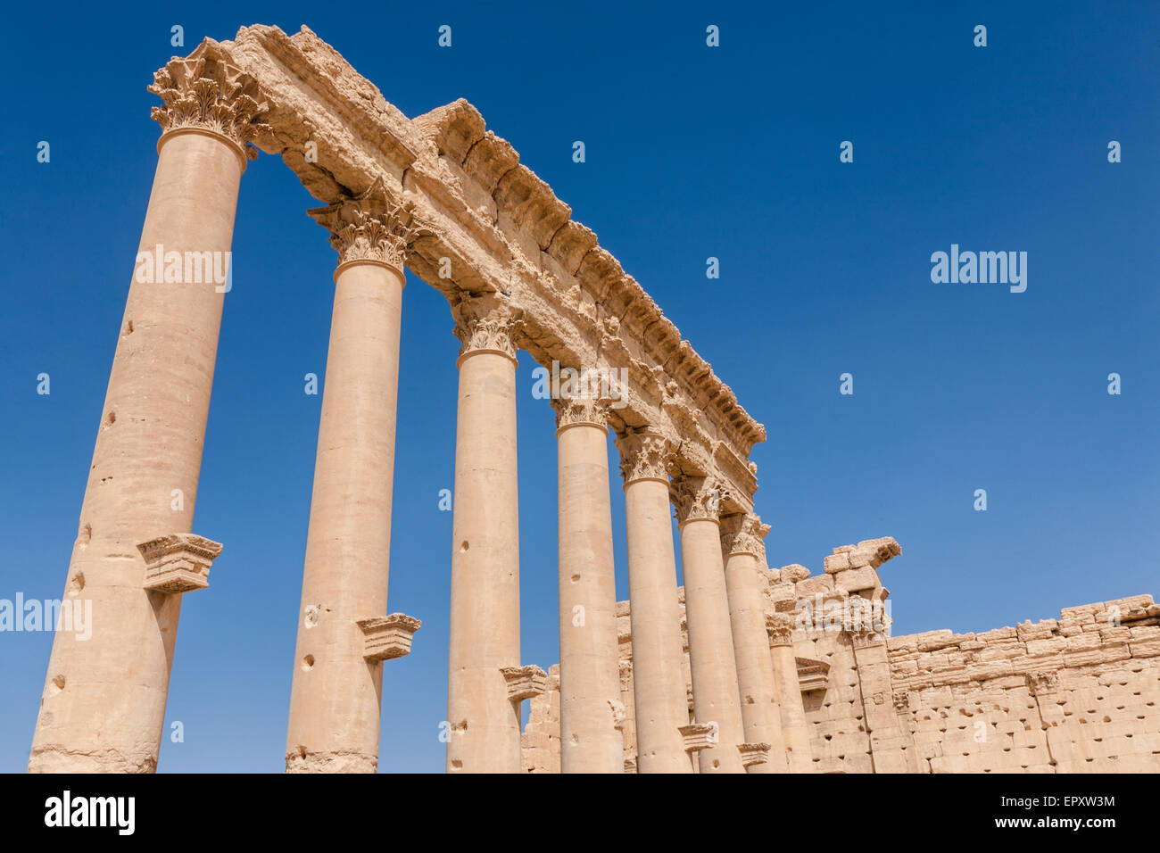 Roman Columns in the courtyard Stock Photo Alamy