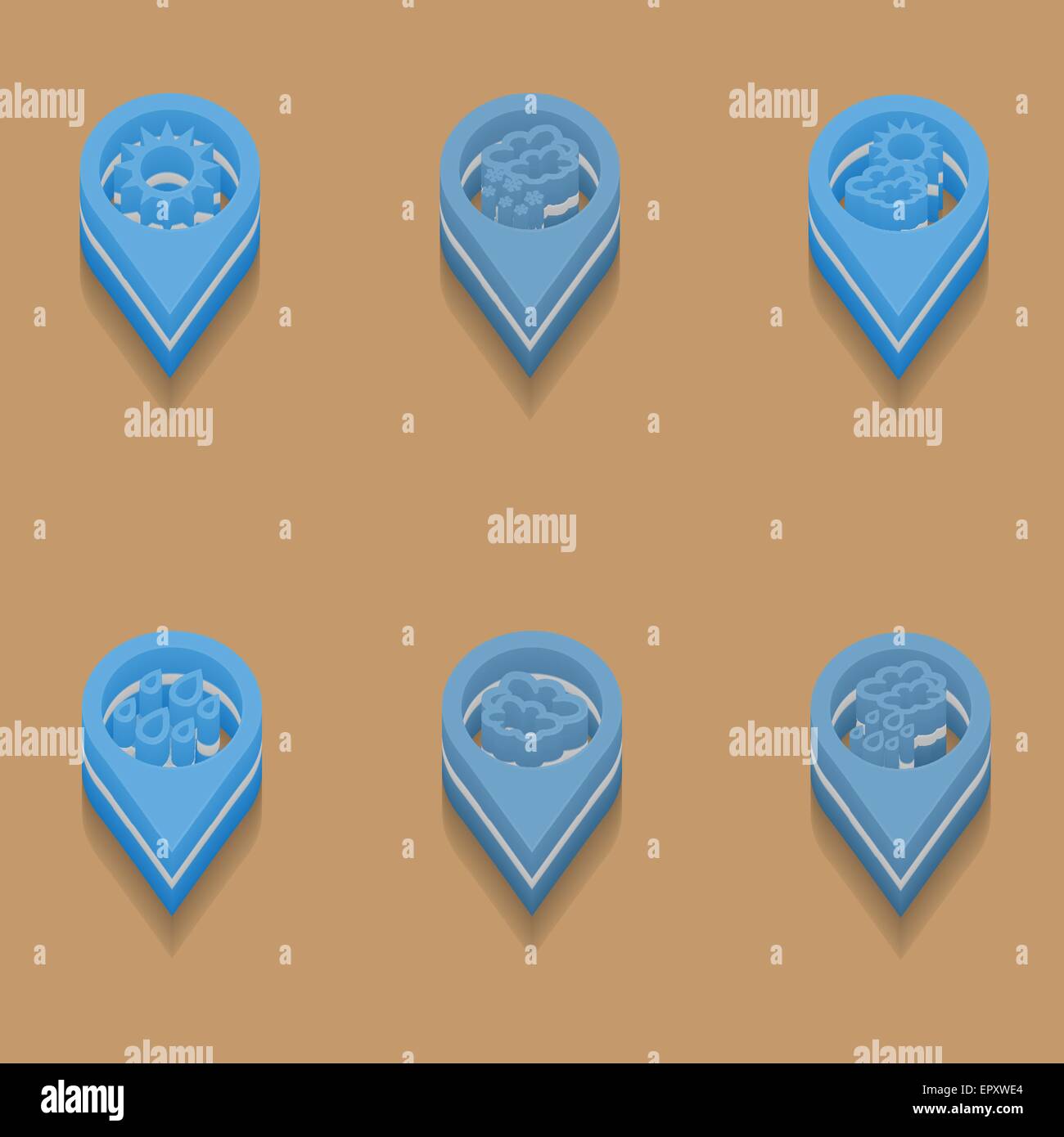 weather icons in isometric style Stock Vector Image & Art - Alamy