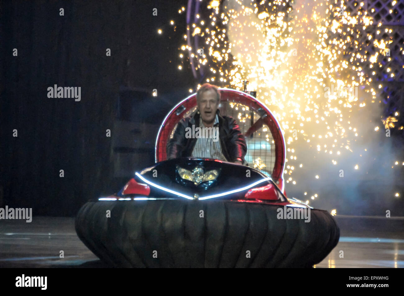 Belfast, Northern Ireland. 22 May 2015 - Jeremy Clarkson arrives on a hovercraft Stock Photo