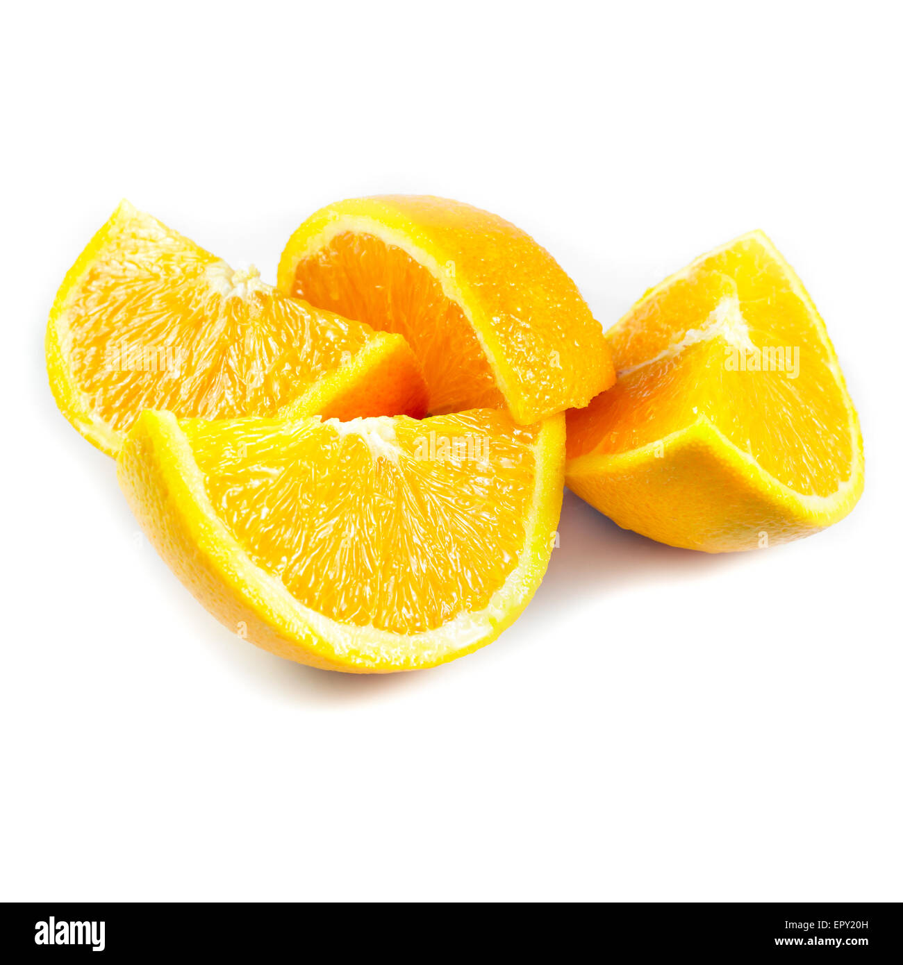 quarter of orange isolated on a white background Stock Photo Alamy