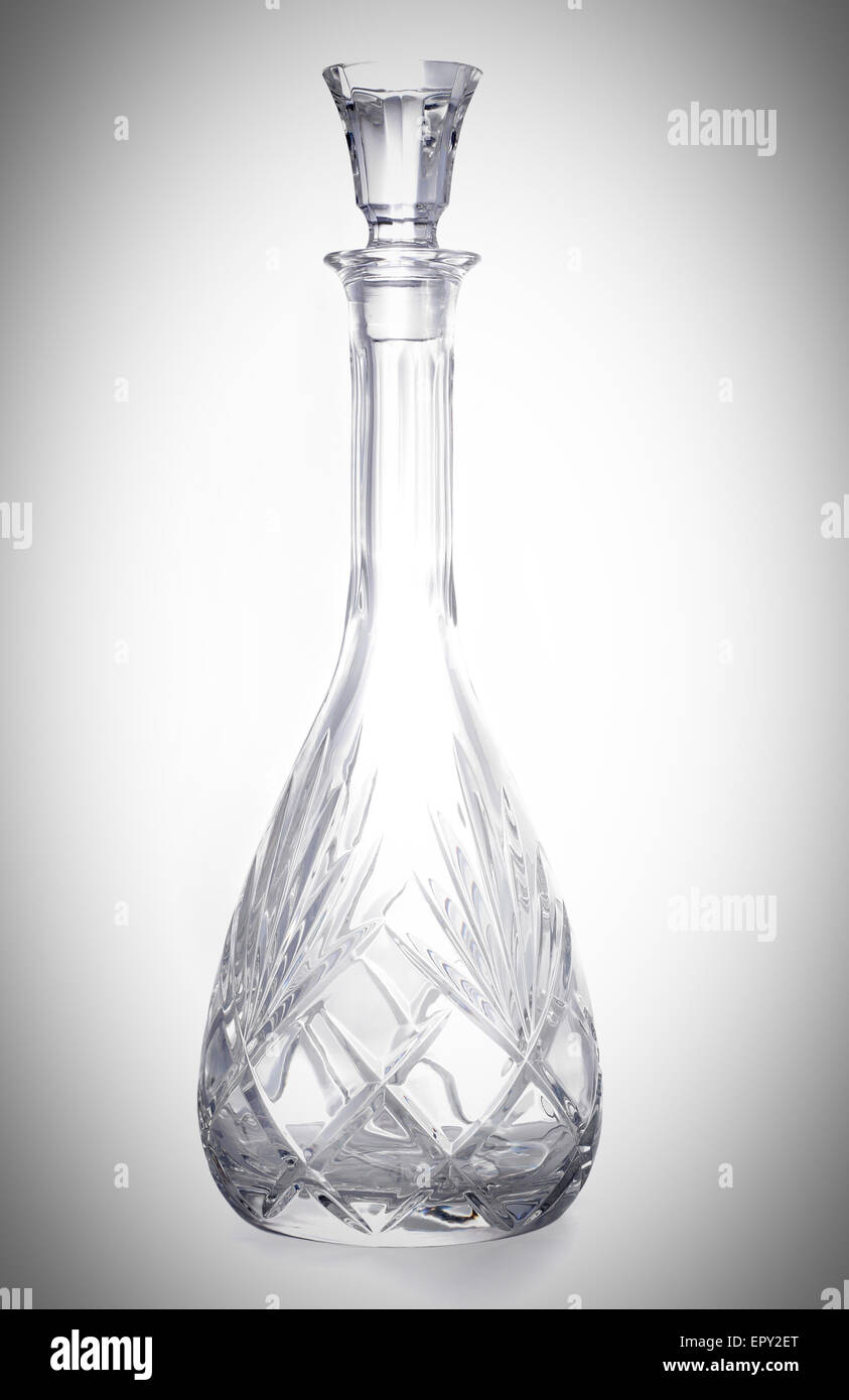crystal wine carafe isolated on a white background Stock Photo