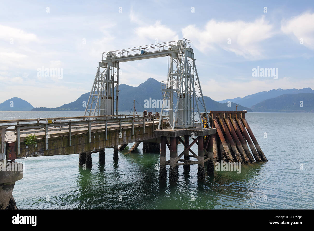 Ferry Dock and Pier at Porteau Cove Provincial Park in British Columbia Canada Stock Photo