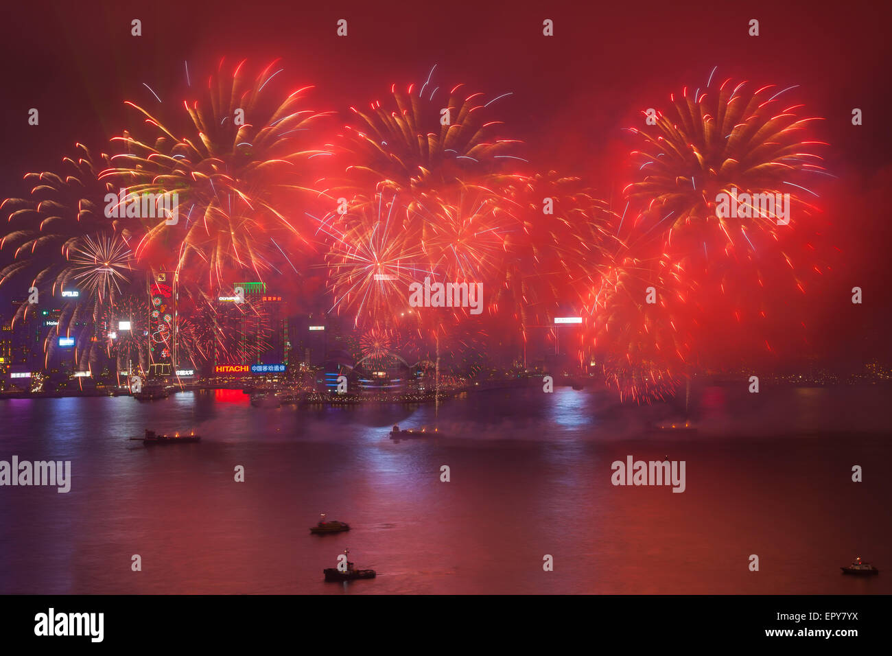 chinese new year fireworks display hong kong