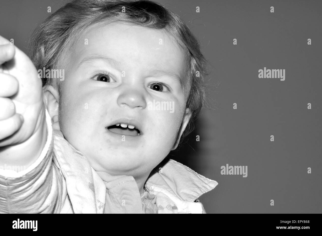 Portrait of a baby having a tantrum Stock Photo