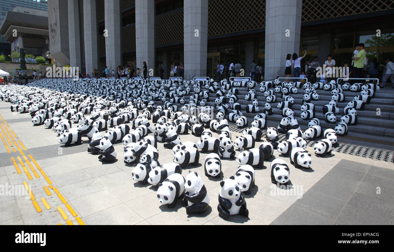 Seoul, South Korea. 23rd May, 2015. Residents visit panda sculptures in ...