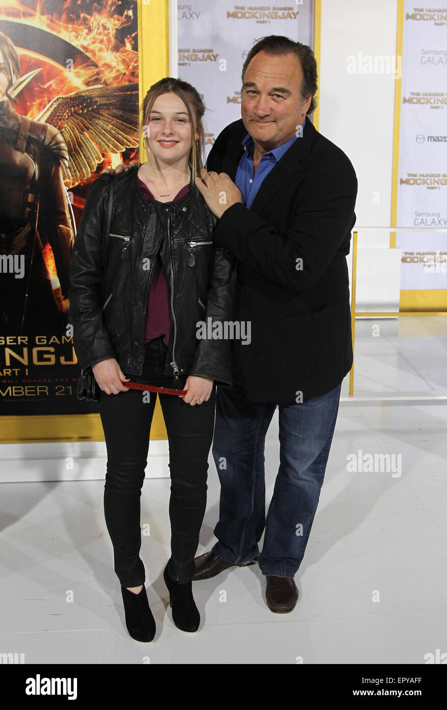 'The Hunger Games: Mockingjay - Part 1' Los Angeles premiere at Nokia Theatre - Arrivals  Featuring: Jim Belushi,Jamison Bess Belushi Where: Los Angeles, California, United States When: 17 Nov 2014 Credit: FayesVision/WENN.com Stock Photo