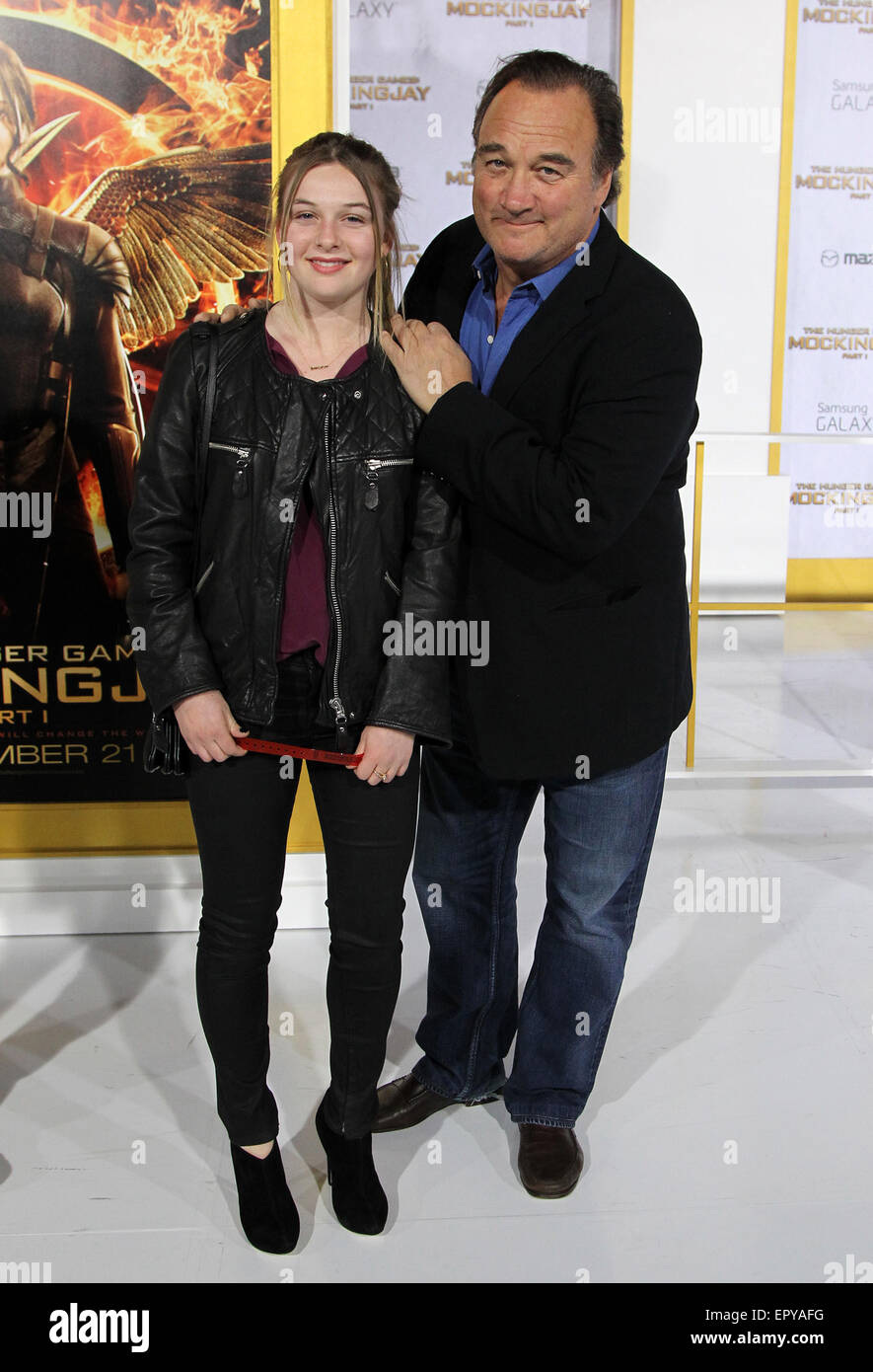'The Hunger Games: Mockingjay - Part 1' Los Angeles premiere at Nokia Theatre - Arrivals  Featuring: Jim Belushi,Jamison Bess Belushi Where: Los Angeles, California, United States When: 17 Nov 2014 Credit: FayesVision/WENN.com Stock Photo