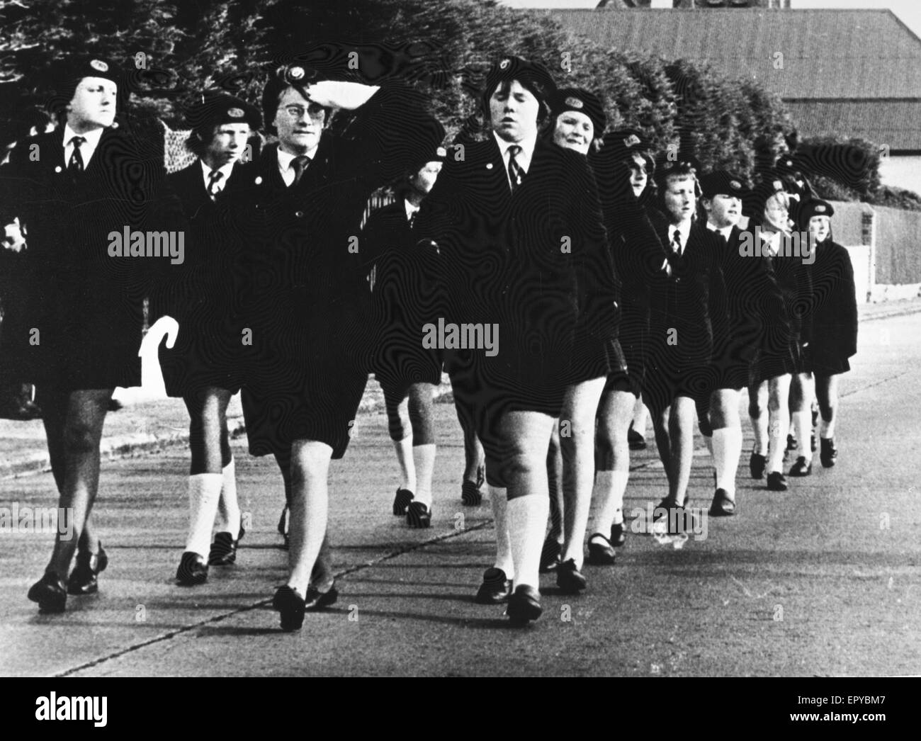 The Girls Brigade parade in Port Stanley,The Falkland Islands Stock