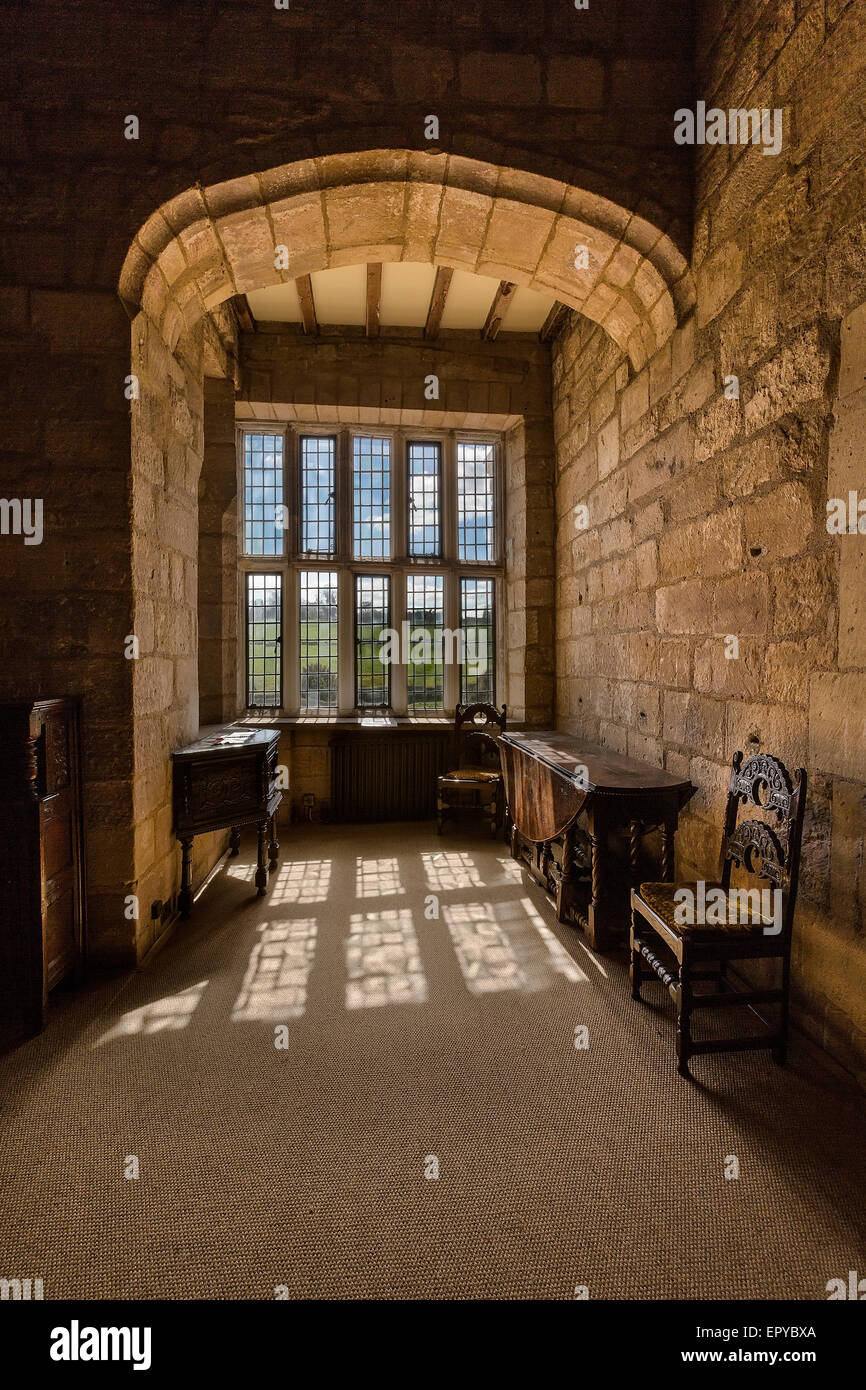 A window in Fountains Hall Stock Photo Alamy