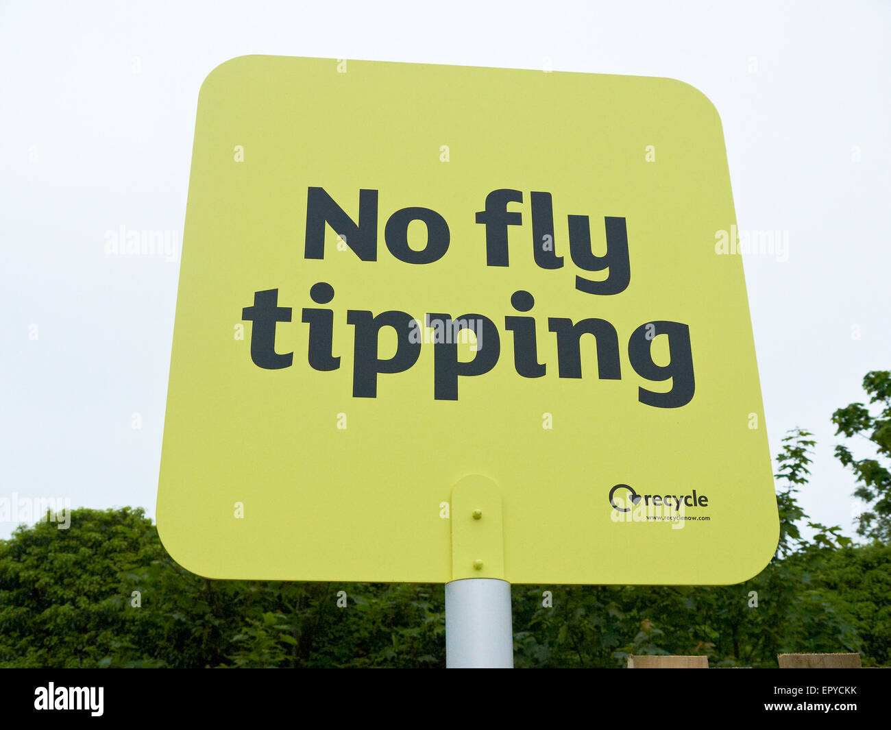 No fly tipping warning sign UK Stock Photo