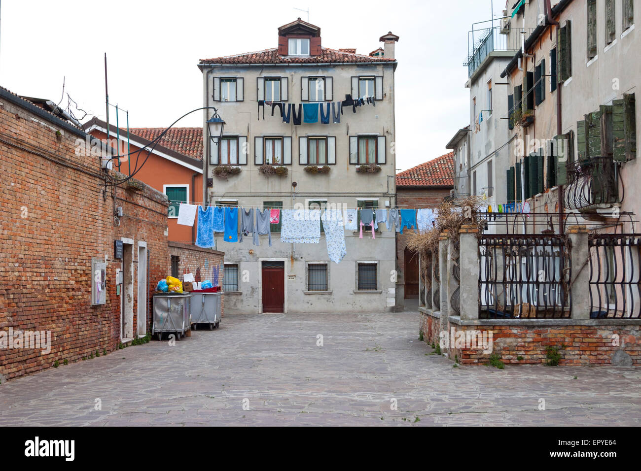 Quiet residential corner in Venice, Italy Stock Photo