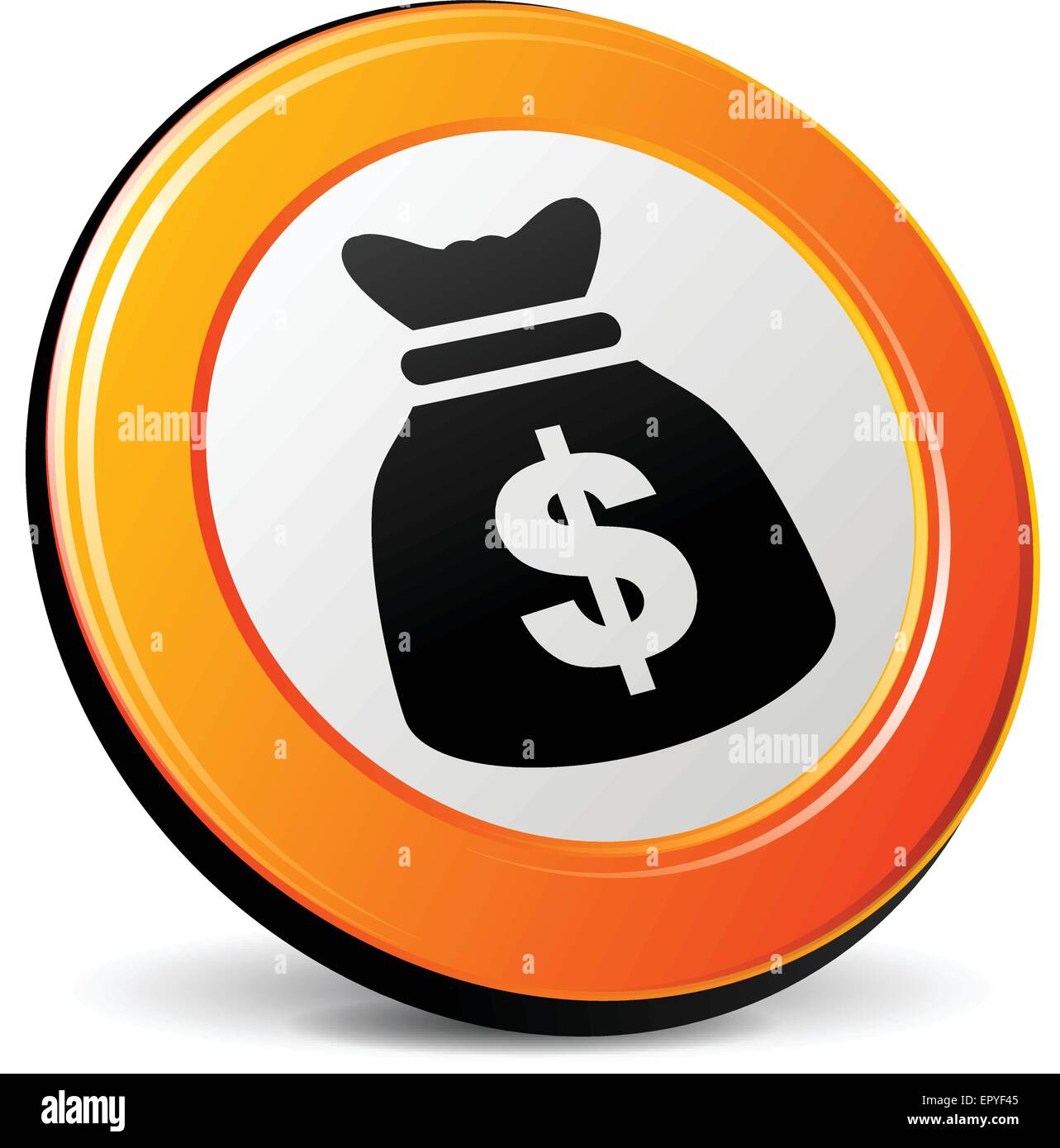 illustration of dollar 3d design orange icon Stock Vector