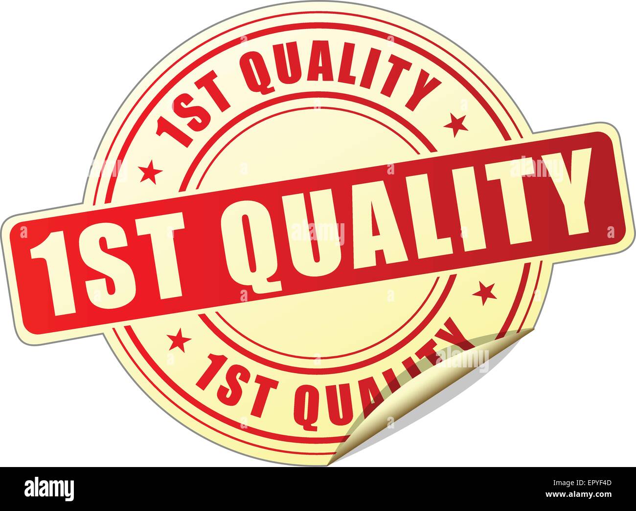 illustration of first quality sticker on white background Stock Vector