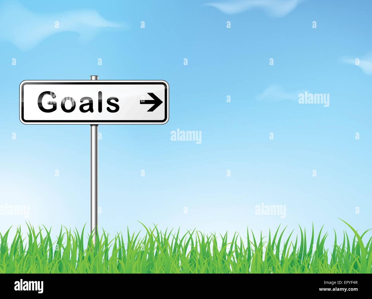 illustration of goals sign on nature background Stock Vector