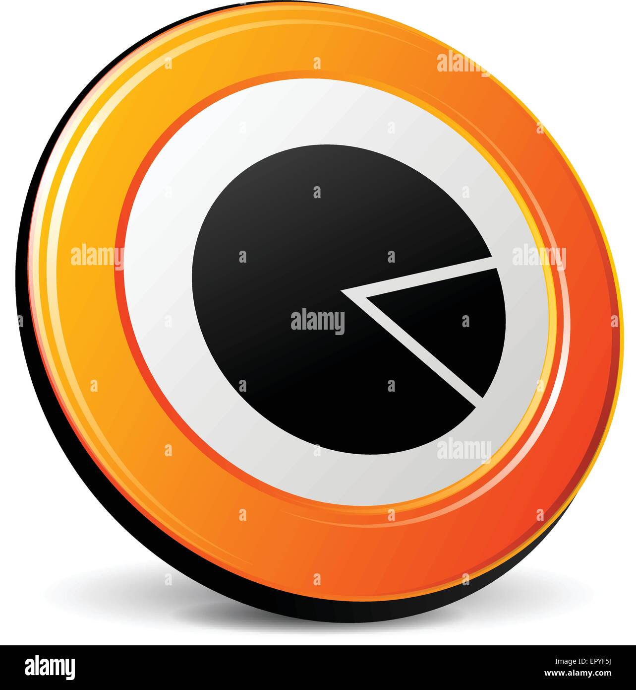 illustration of pie 3d design orange icon Stock Vector