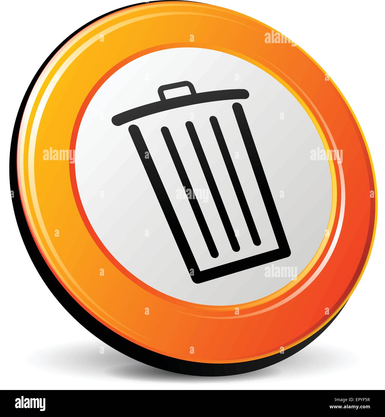 illustration of delete 3d design orange icon Stock Vector