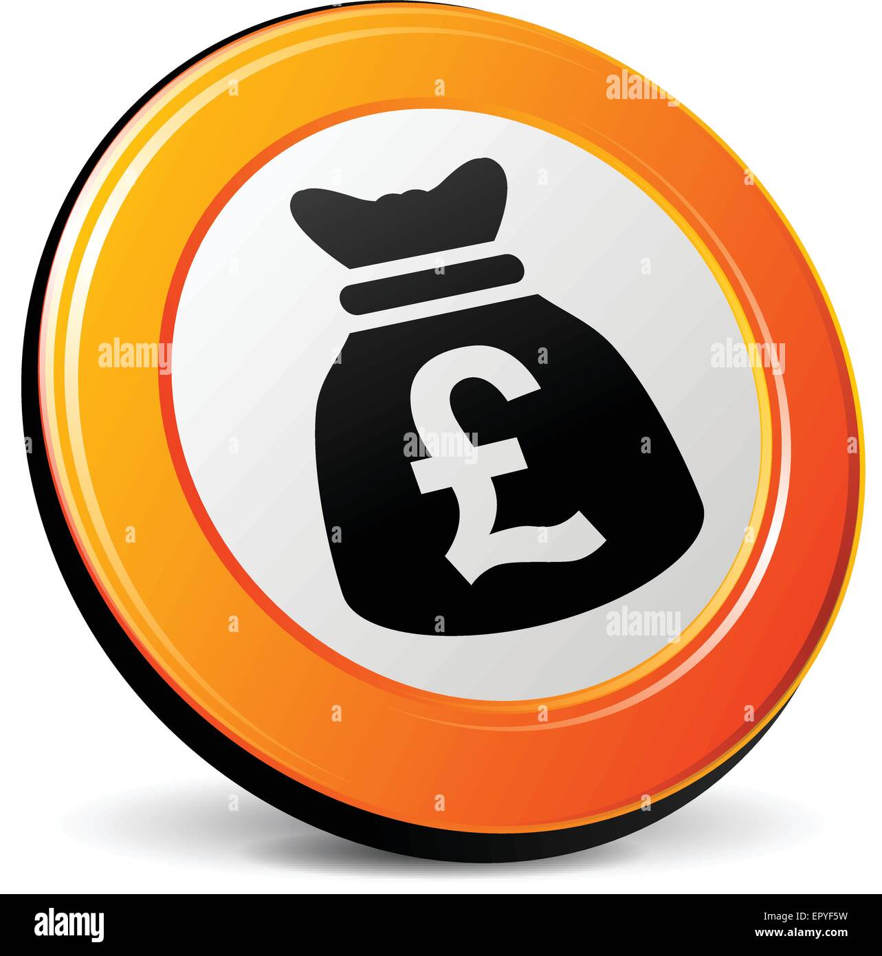 illustration of pound 3d design orange icon Stock Vector