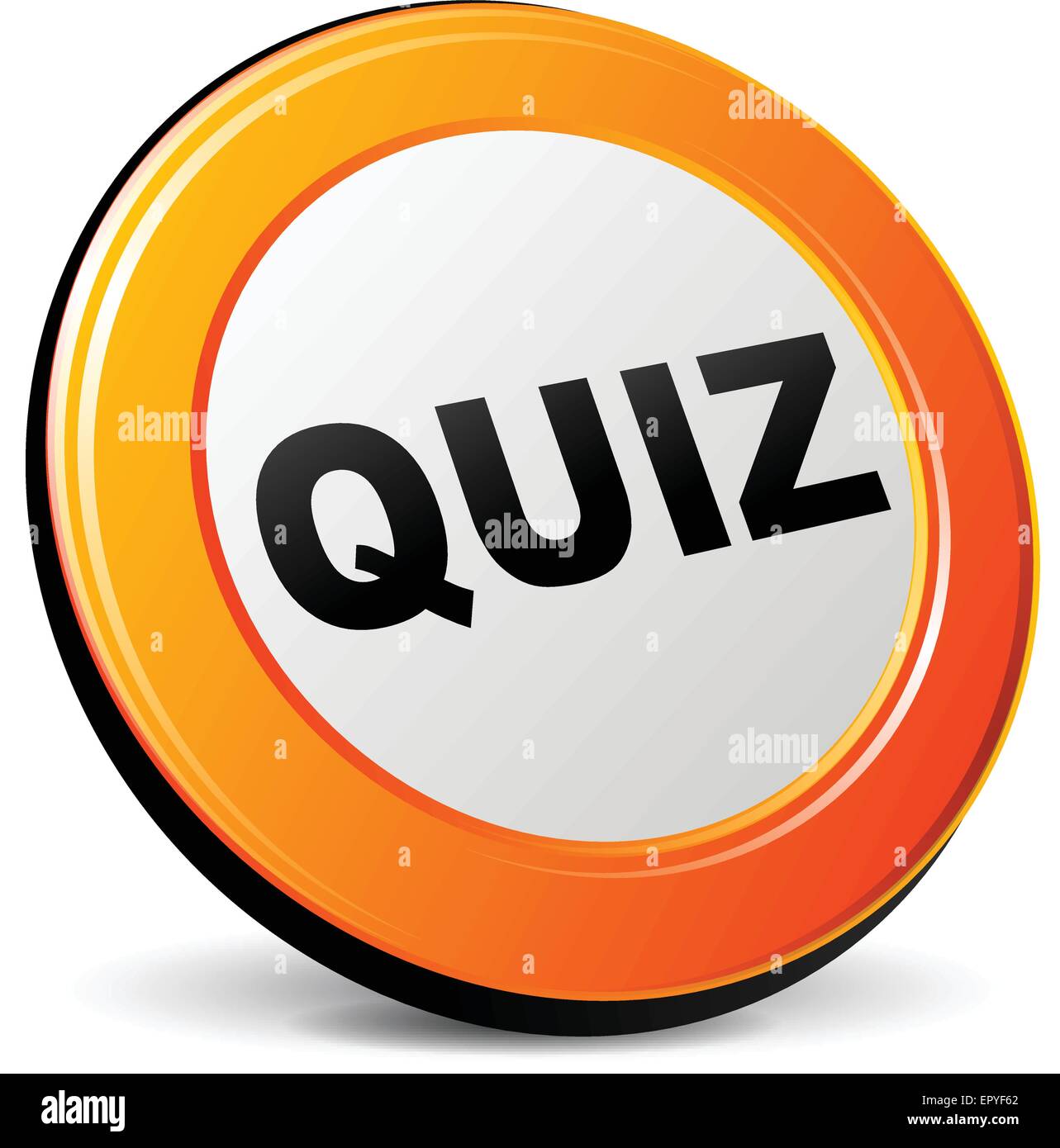 illustration of quiz 3d design orange icon Stock Vector