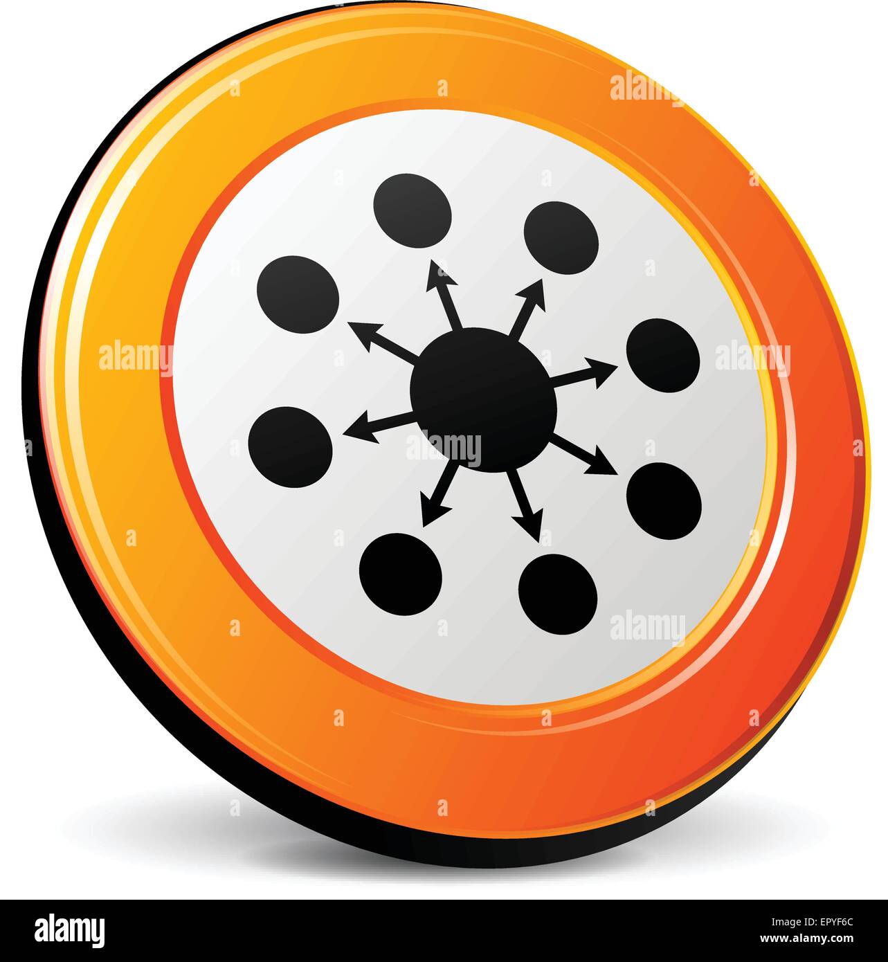 illustration of seo 3d design orange icon Stock Vector