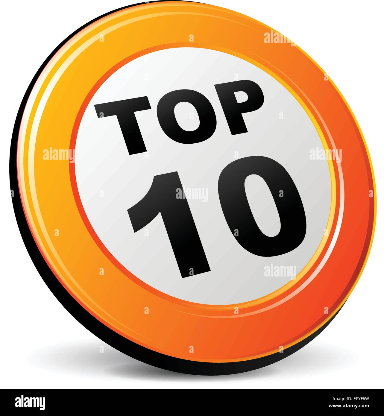 illustration of top ten 3d design orange icon Stock Vector Image & Art