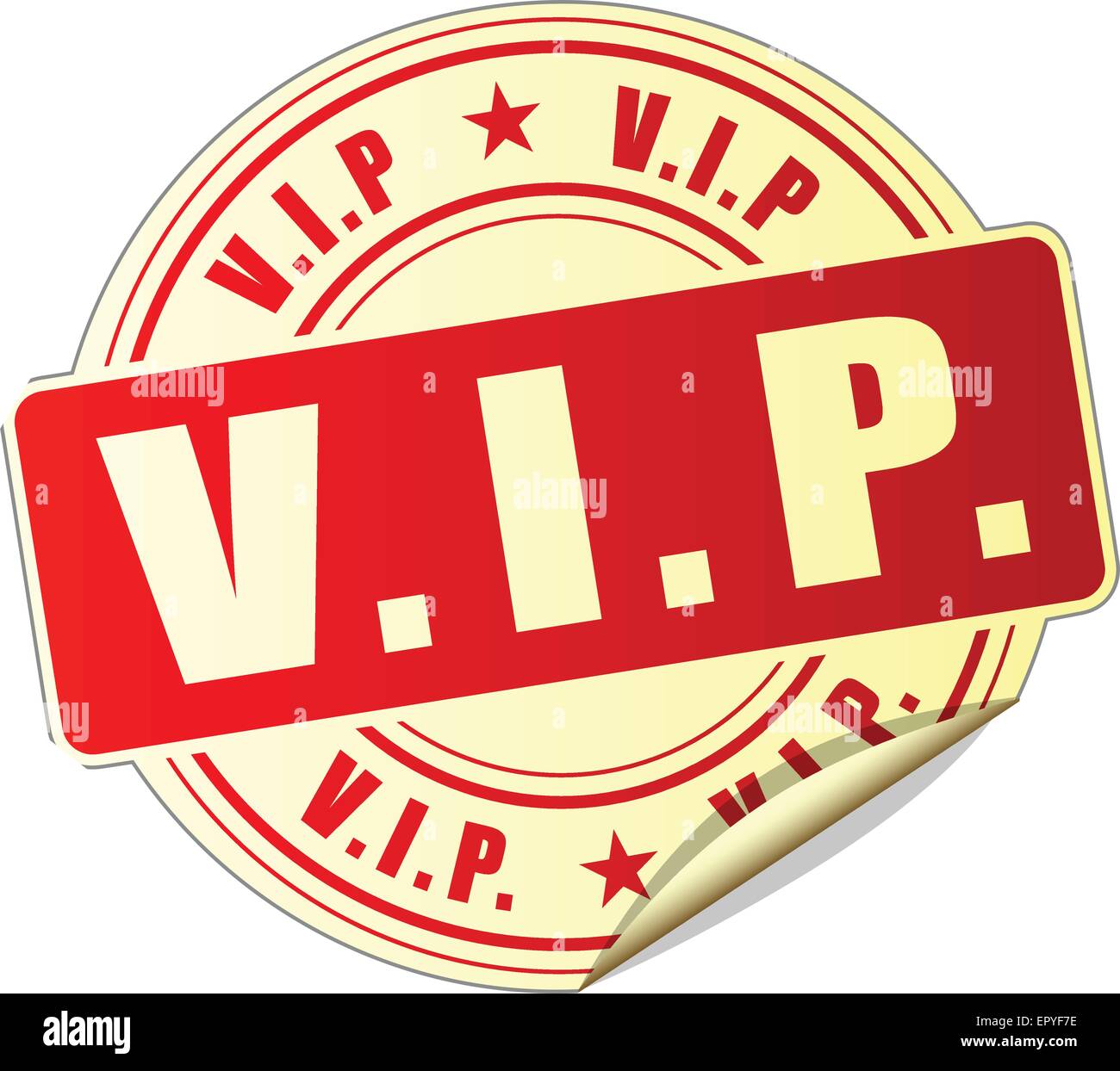 illustration of vip red sticker on white background Stock Vector Image