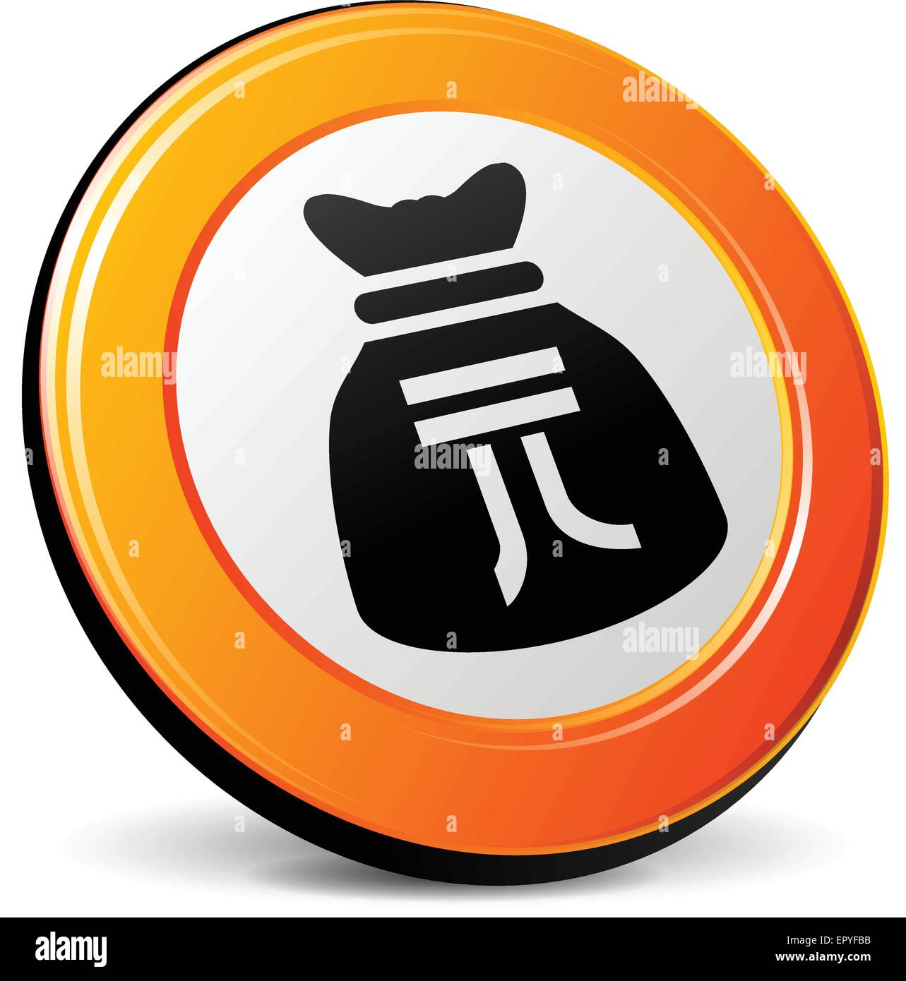 illustration of yuan 3d design orange icon Stock Vector