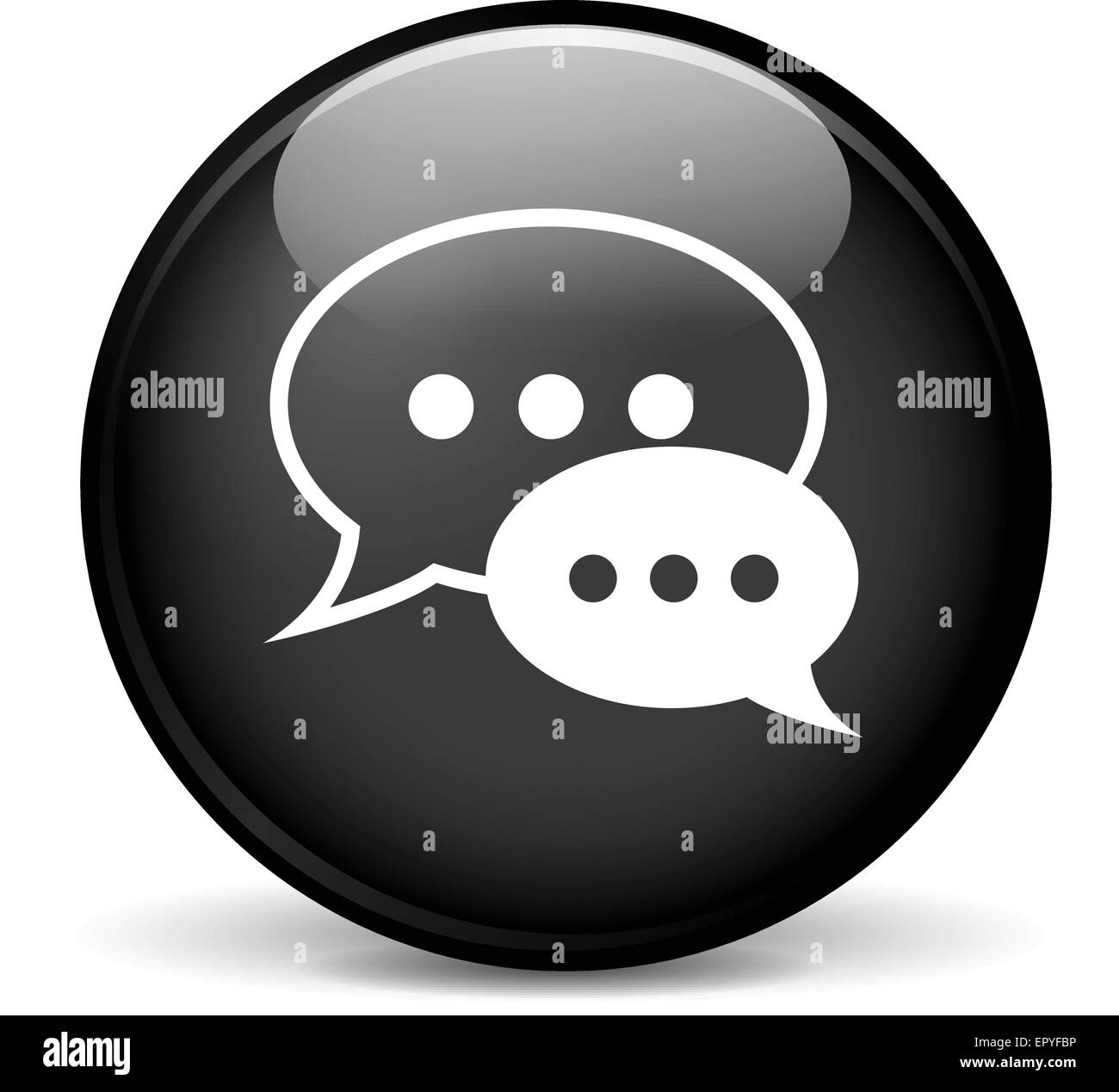 Illustration of speech bubbles modern design black sphere icon Stock Vector