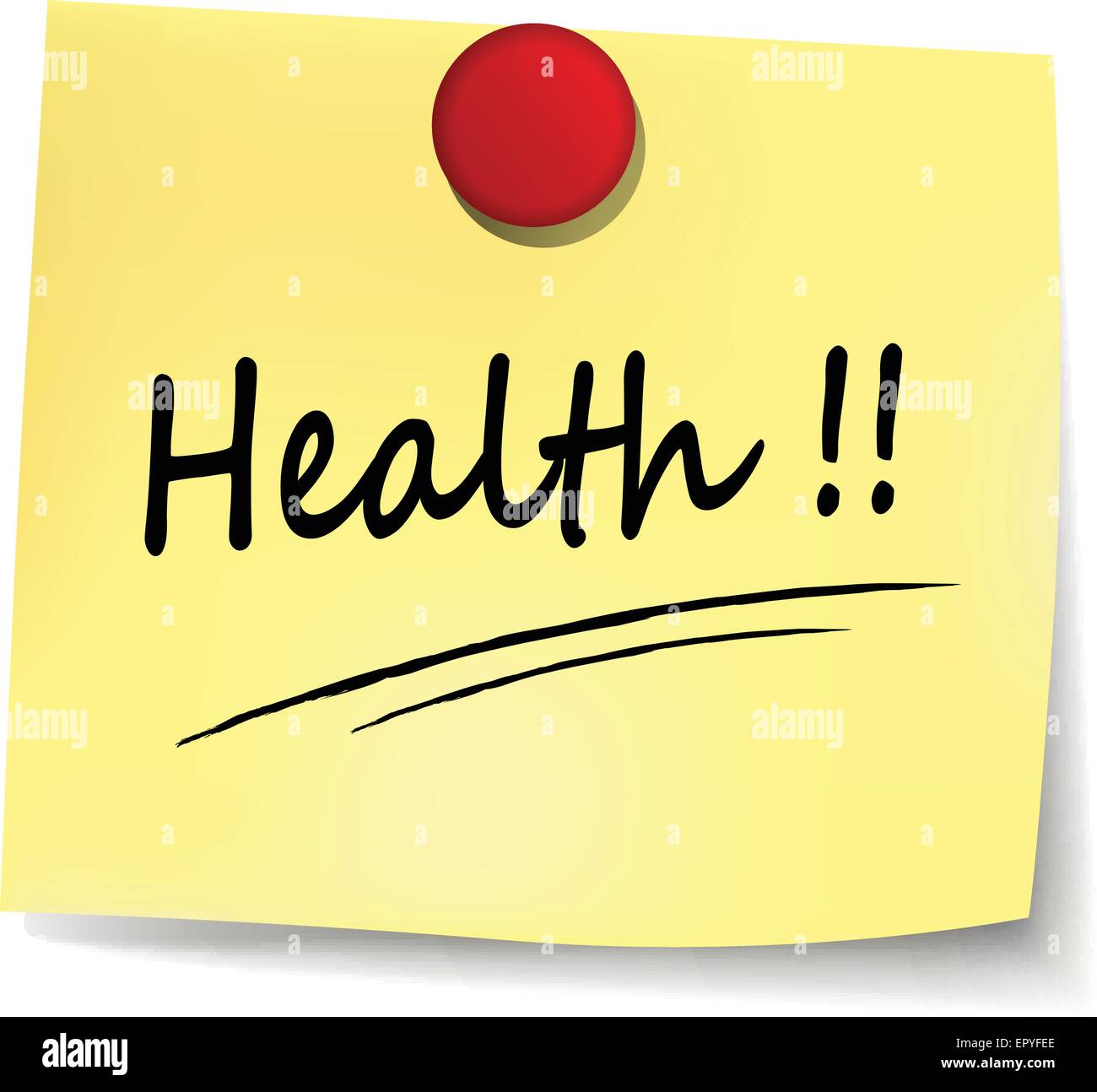 illustration of health yellow paper design note Stock Vector