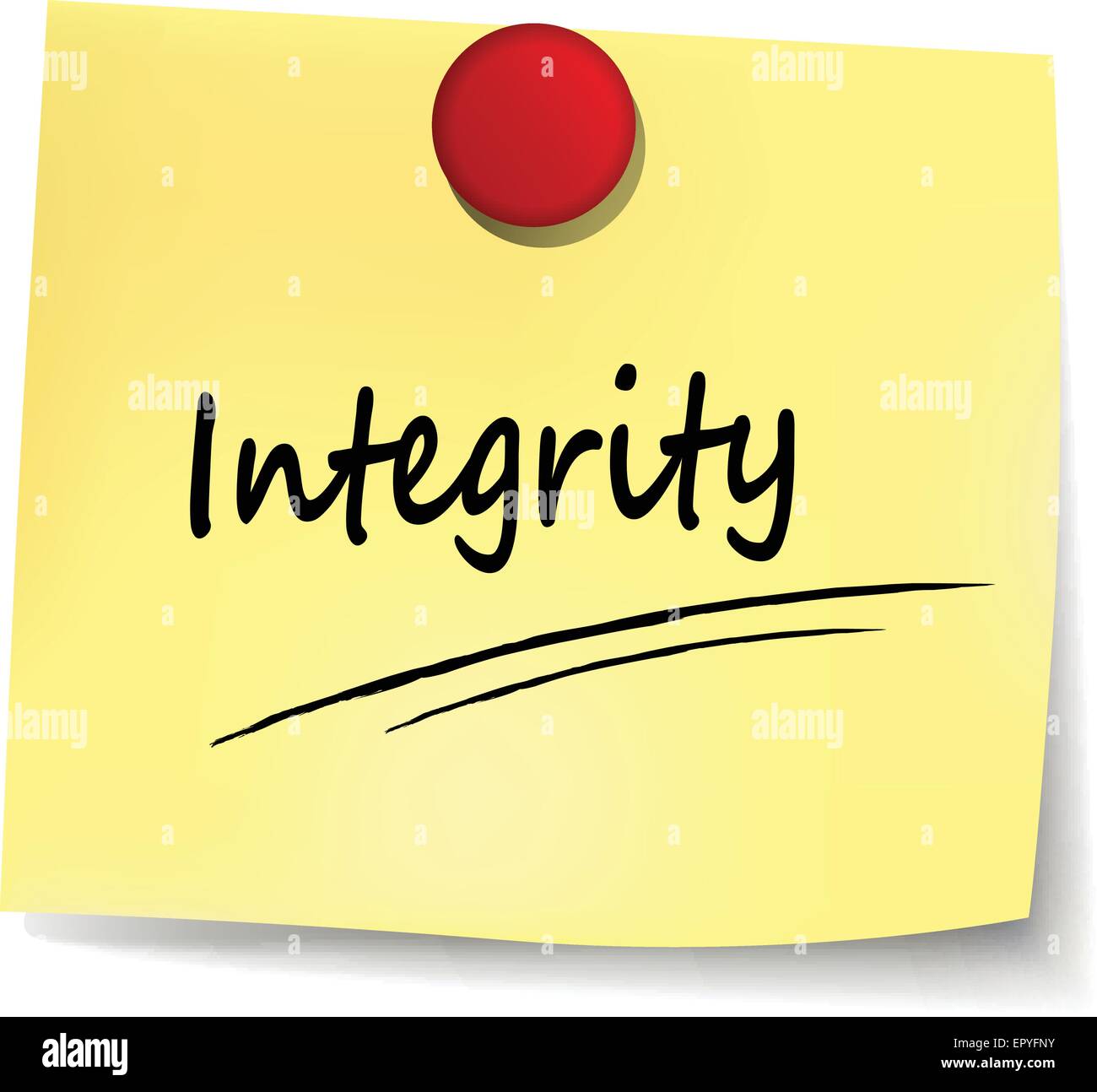 illustration of integrity yellow paper design note Stock Vector