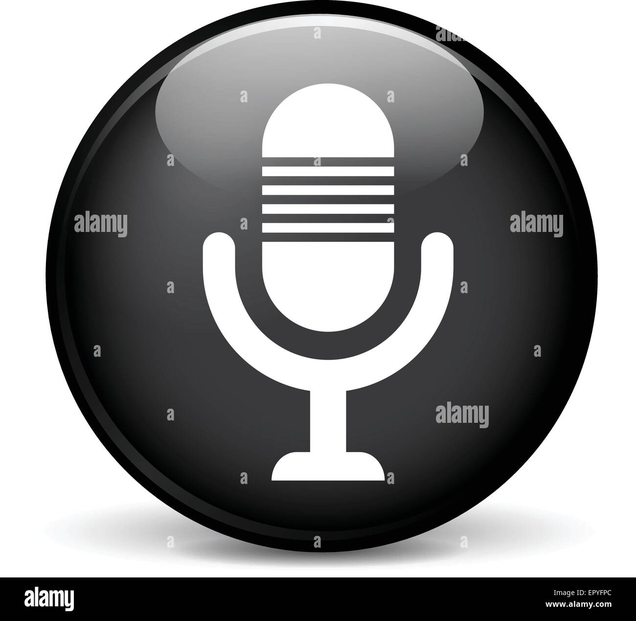 Illustration of microphone modern design black sphere icon Stock Vector ...