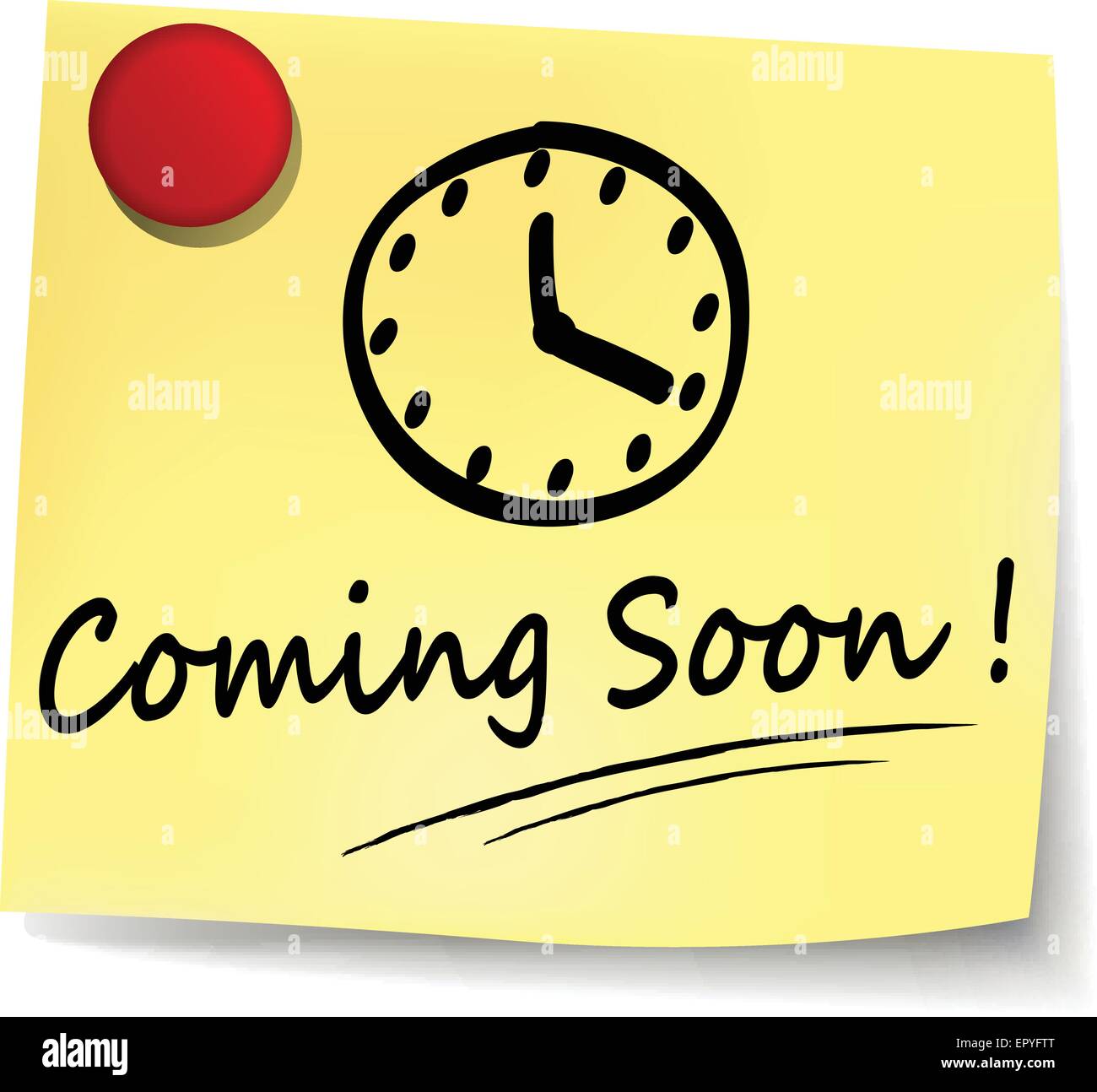 illustration of coming soon yellow note concept sign Stock Vector Image ...