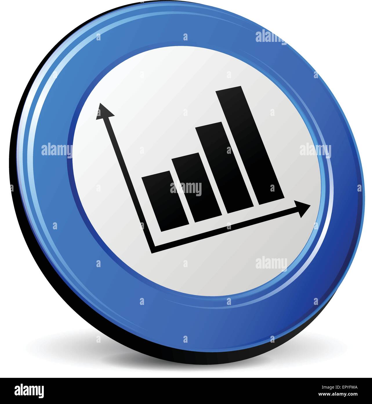 illustration of graph 3d blue design icon Stock Vector